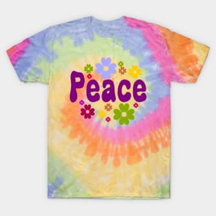 Peace flowers vintage retro T-Shirt